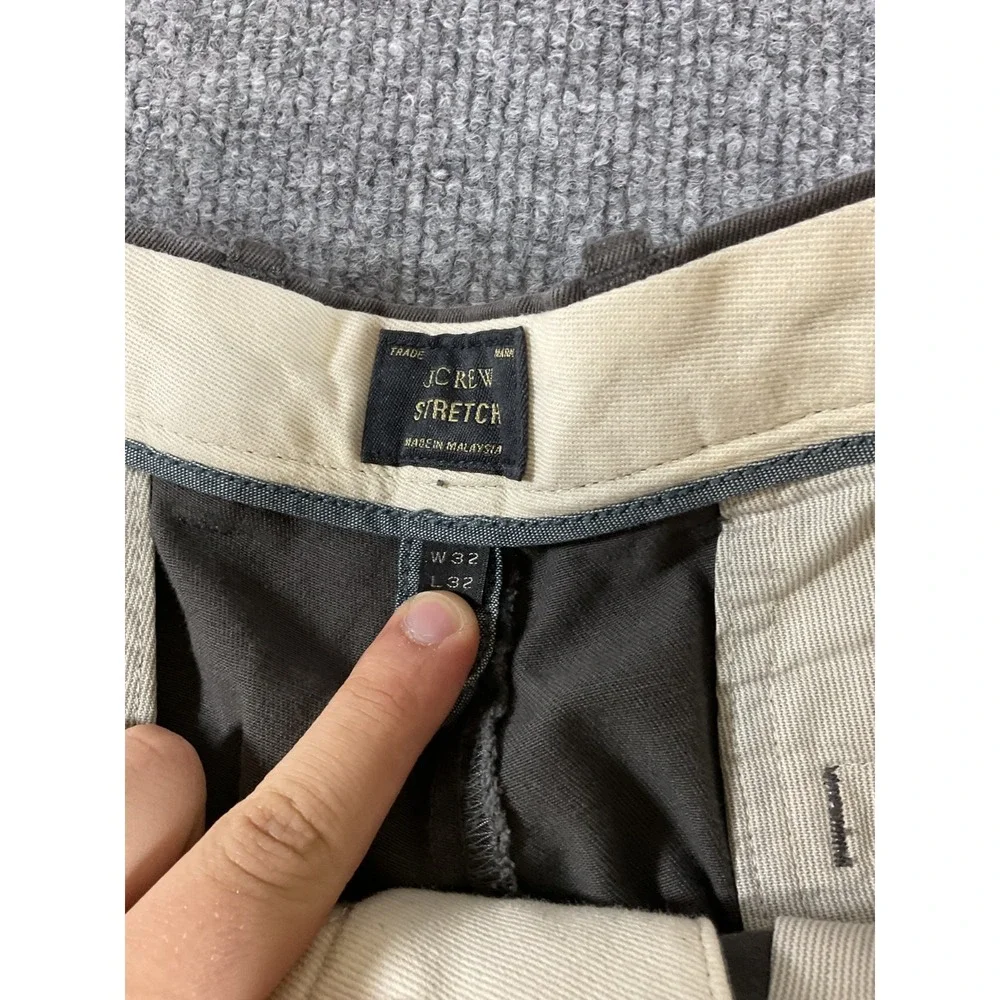 J Crew 770 Stretch Pants 32x32 Slim Fit Gray Chino Flat Front Casual Dress Men's